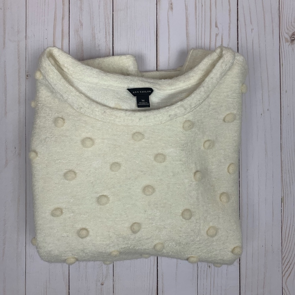 ANN TAYLOR Textured Polka Dot Sweater - Picture 2 of 8